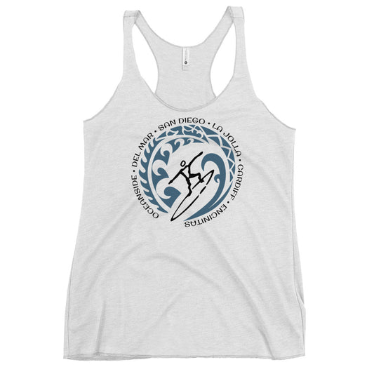 San Diego Area California Women's Racerback Tank Top Vintage Surfing Fan Lover