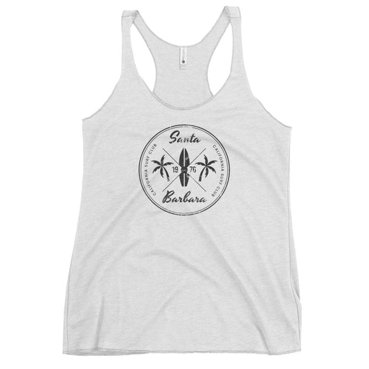 Vintage Santa Barbara California Surfing Fan Surfer Women's Racerback Tank Top