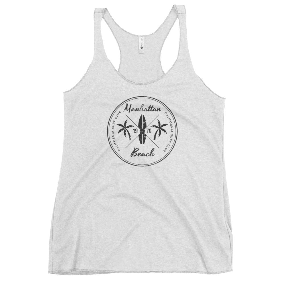 Vintage Manhattan Beach California Surfing Fan Surf Lover Surfer Women's Racerback Tank Top