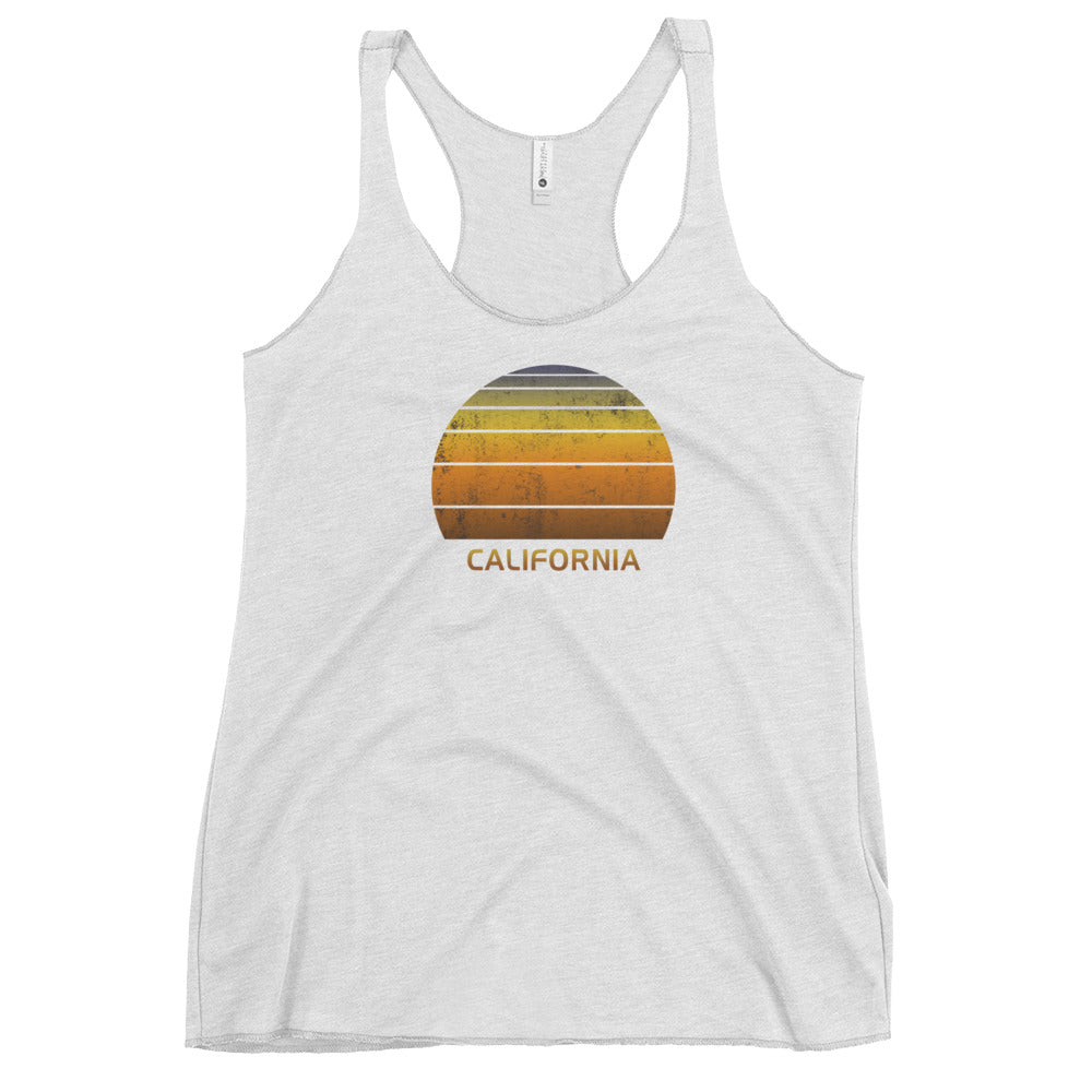 Retro California Vintage Sunset Vacation Souvenir Women's Racerback Tank Top