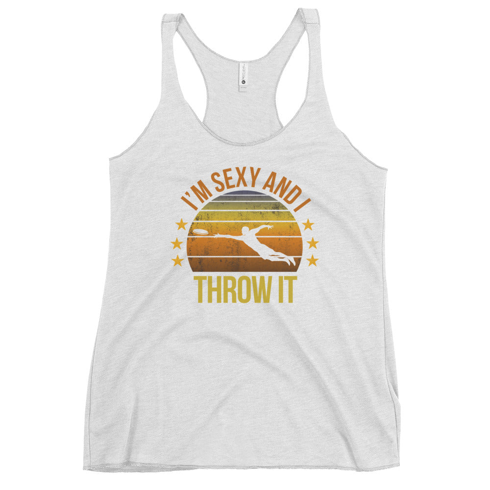 Funny Ultimate Frisbee Player Team Fan Quote Joke Sarcastic Women's Racerback Tank Top