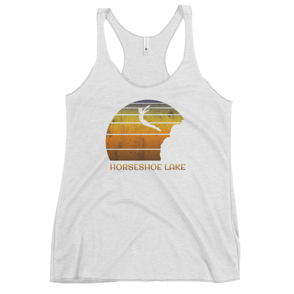 Cool Horseshoe Lake Alberta Canada Cliff Diving Fan Women's Racerback Tank Top