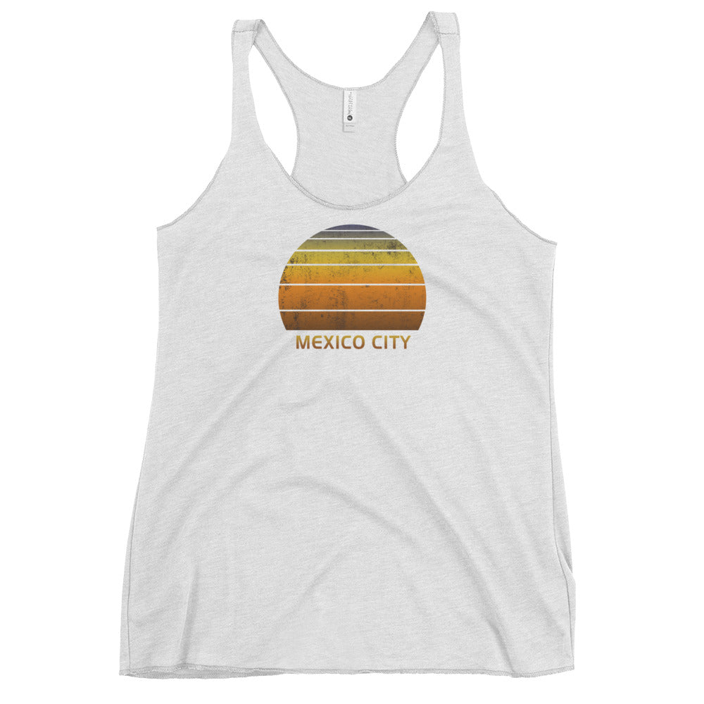 Retro Mexico City Mexico Women's Racerback Tank Top Vintage Sunset Vacation Souvenir