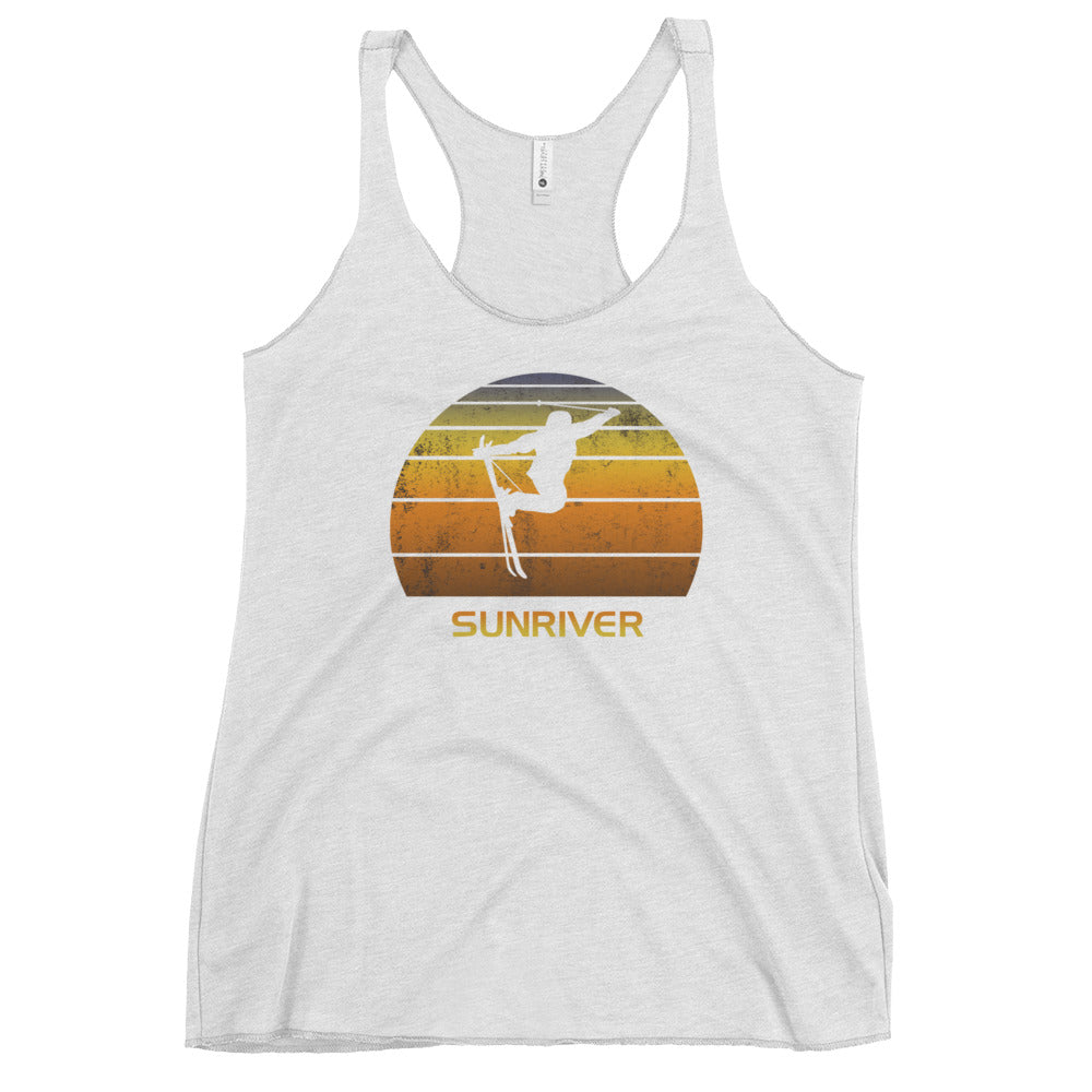 Retro Sunriver Oregon Women's Racerback Tank Top Ski Fan Skier Gift Skiing Sunset Vintage Sunrise