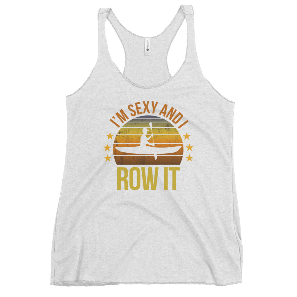 Funny Kayak Fan Kayaking Male Quote Joke Sarcastic Gift Women's Racerback Tank Top