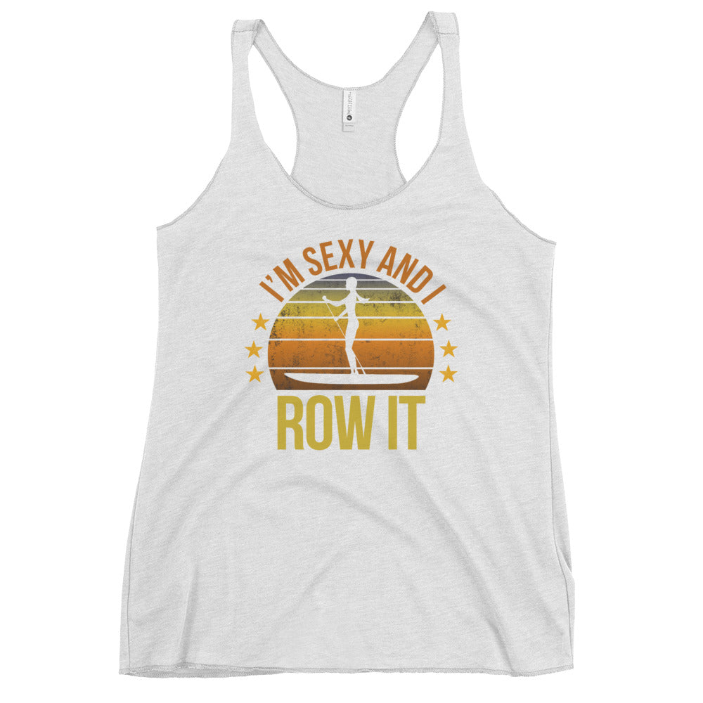 Funny Paddleboarding Fan Paddleboard Female Quote Joke Sarcastic Women's Racerback Tank Top