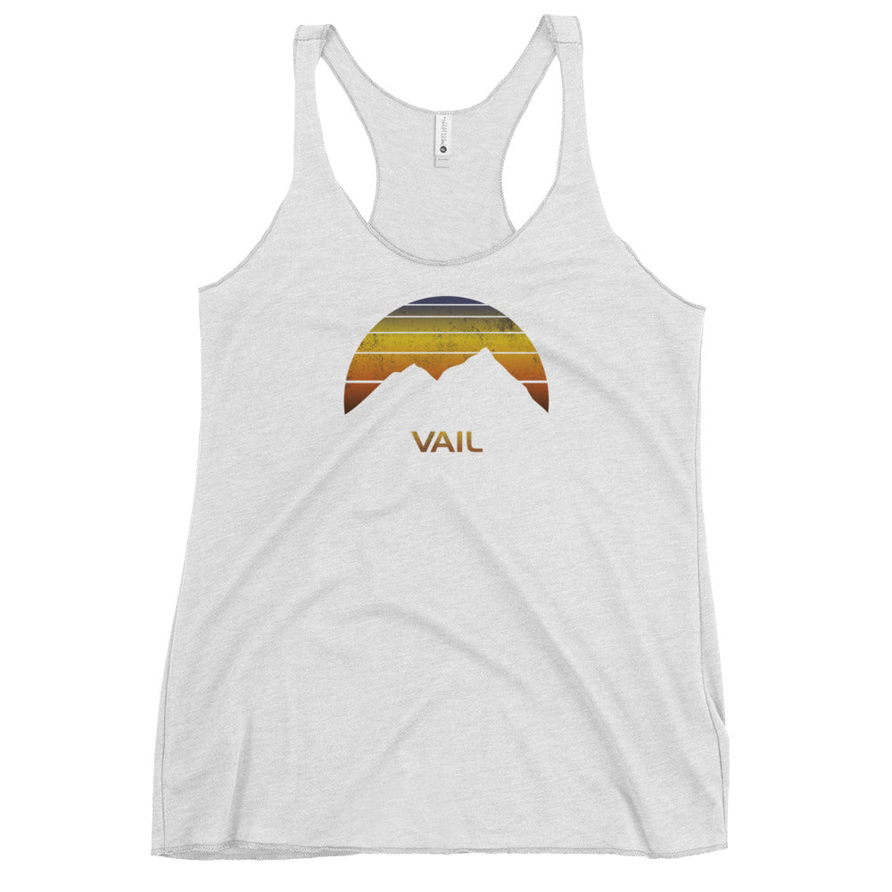 Retro Vail Colorado Ski Snowboard Skier Fan Gift Retro Women's Racerback Tank Top