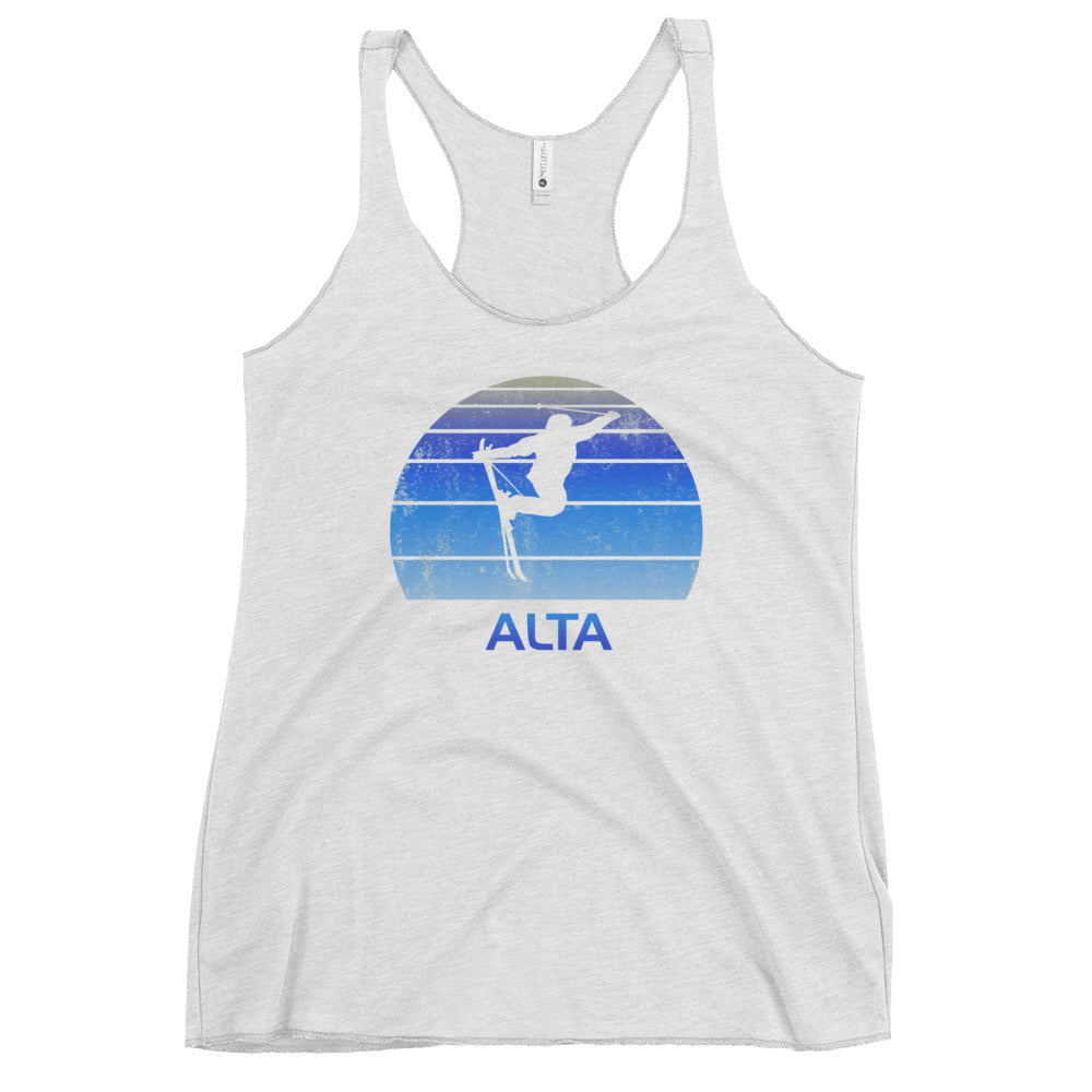 Retro Alta Utah Ski Fan Skier Gift Skiing Vintage Cool Women's Racerback Tank Top