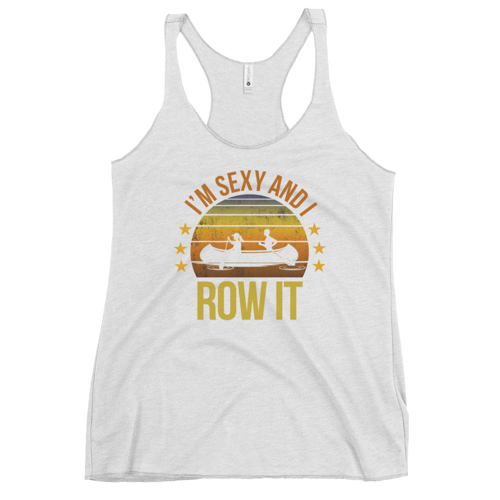 Funny Canoeing Fan Canoe Quote Joke Sarcastic Gift Women's Racerback Tank Top