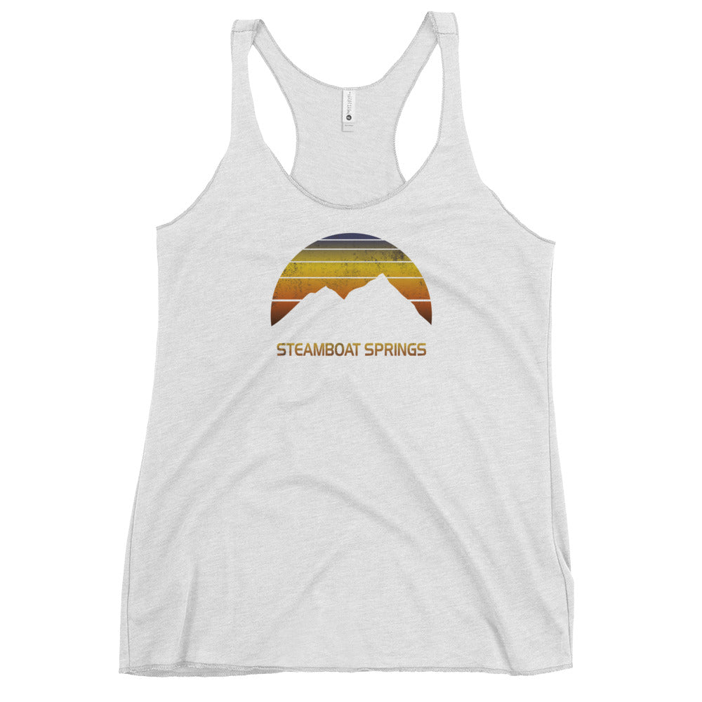 Vintage Steamboat Colorado Women's Racerback Tank Top Ski Snowboard Skier Fan Gift Retro