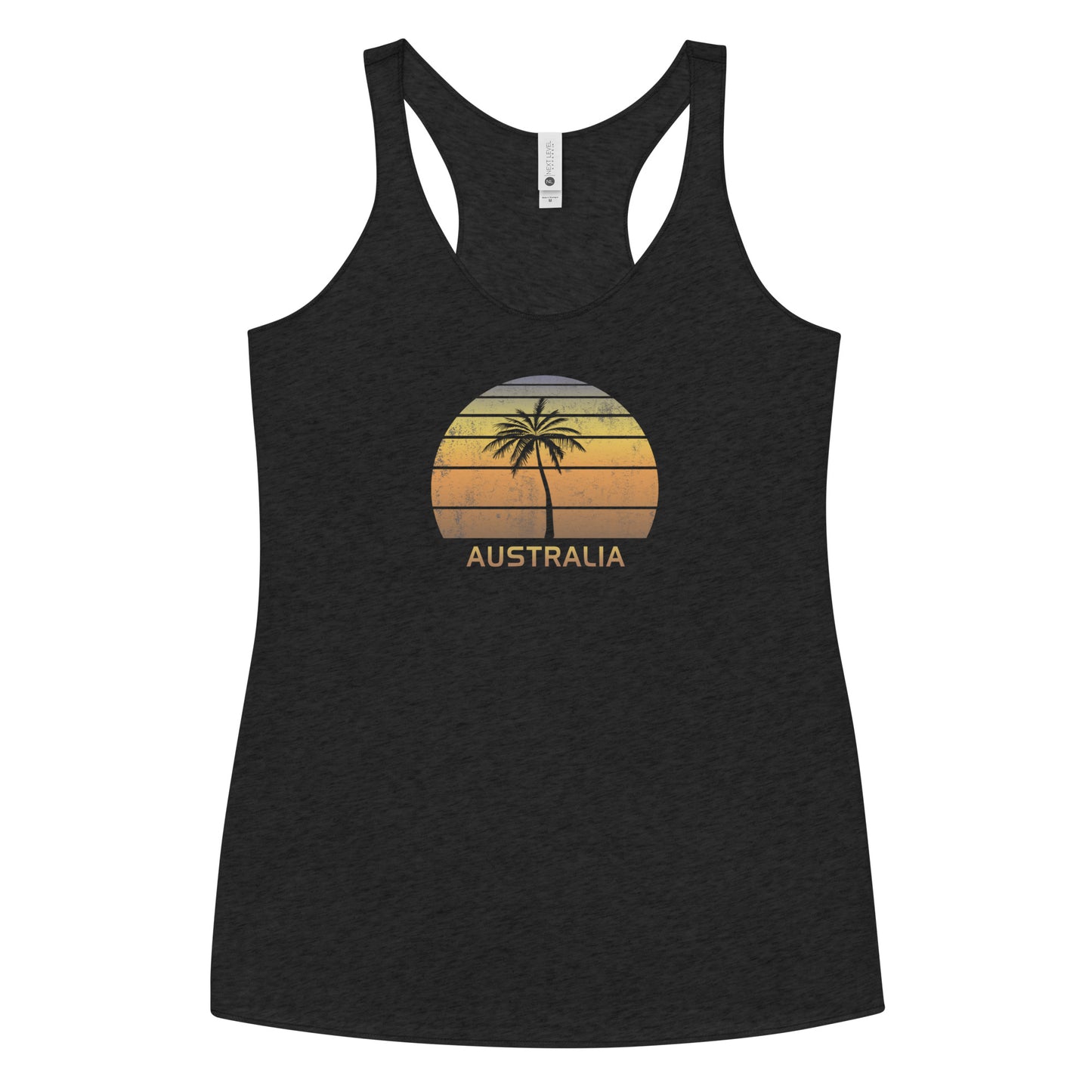 Retro Australia Vintage Sunset Beach Vacation Souvenir Women's Racerback Tank Top