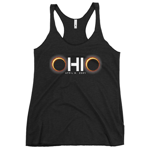 Ohio 2024 Eclipse Souvenir April 8 Women's Racerback Tank Top