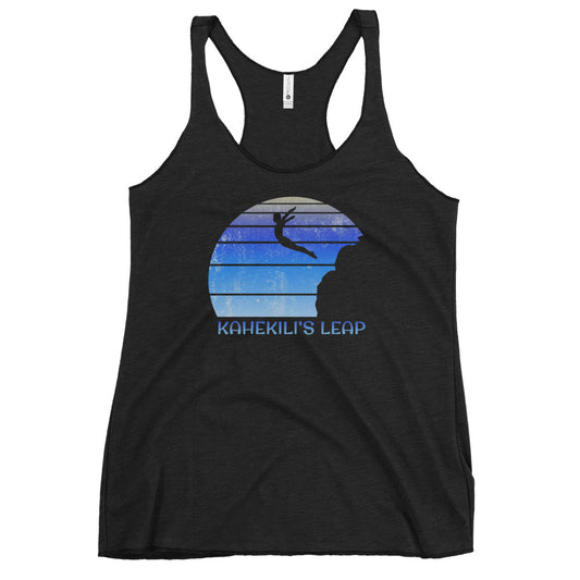 Kahekili’s Leap Lanai Hawaii Cliff Diving Fan Women's Racerback Tank Top