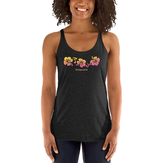 Acapulco Mexico Women's Racerback Tank Top Hibiscus Souvenir Vacation