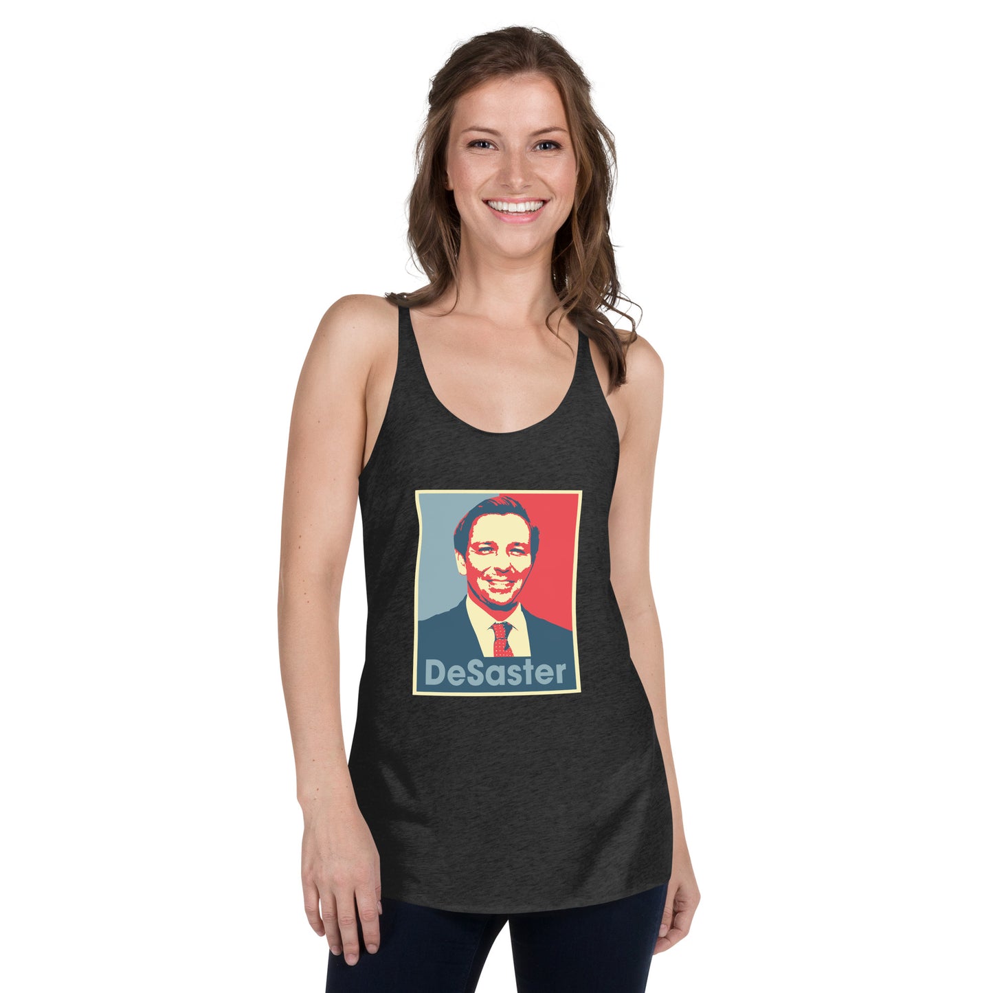 Funny Ron Desantis DeSaster Women's Racerback Tank Political Democrats