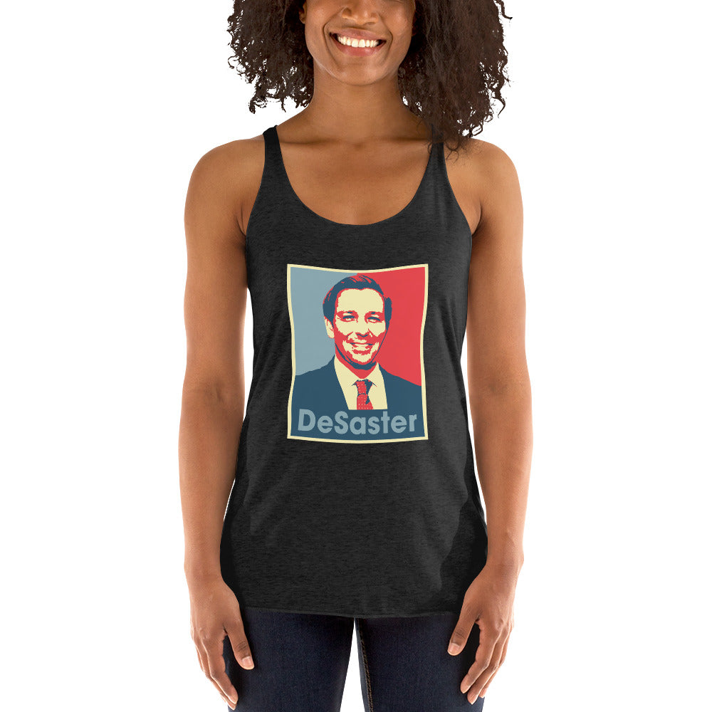 Funny Ron Desantis DeSaster Women's Racerback Tank Political Democrats