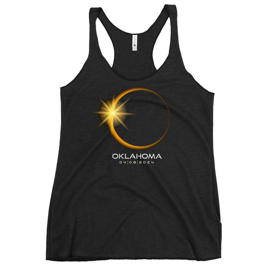 Oklahoma 2024 Eclipse Souvenir April 8 Keepsake Solar Women's Racerback Tank Top