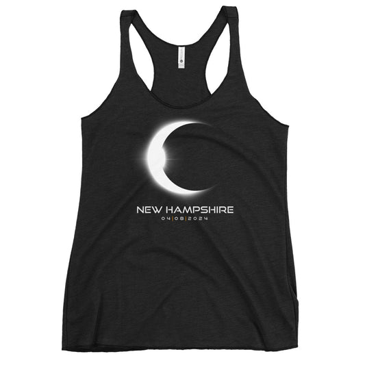 New Hampshire 2024 Eclipse Solar Souvenir April 8 Keepsake Women's Racerback Tank Top