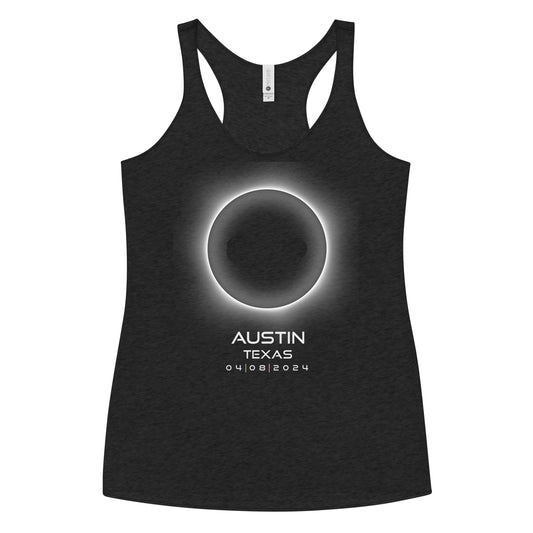 Austin Texas 2024 Eclipse Memento Souvenir April 8th Women's Racerback Tank Top