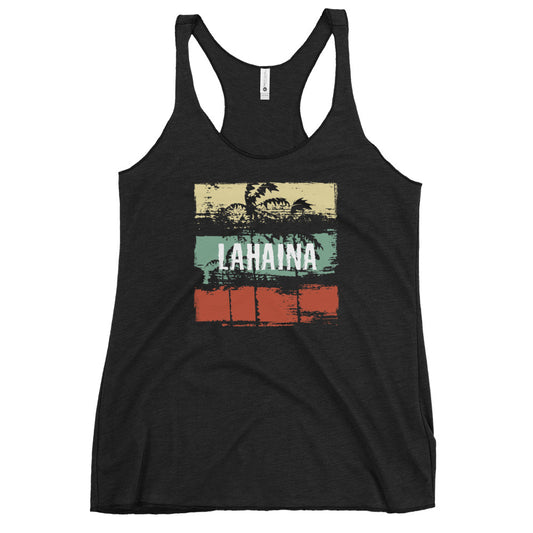Lahaina Maui Hawaii Artistic Vacation Souvenir Abstract Women's Racerback Tank Top