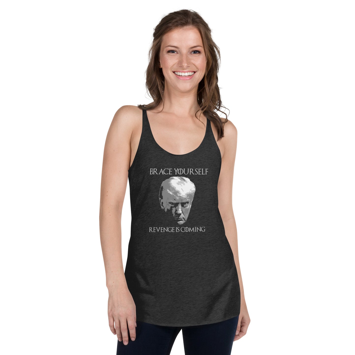 Pro Donald Trump Mug Shot Mugshot Republican 2024 Women's Racerback Tank Top