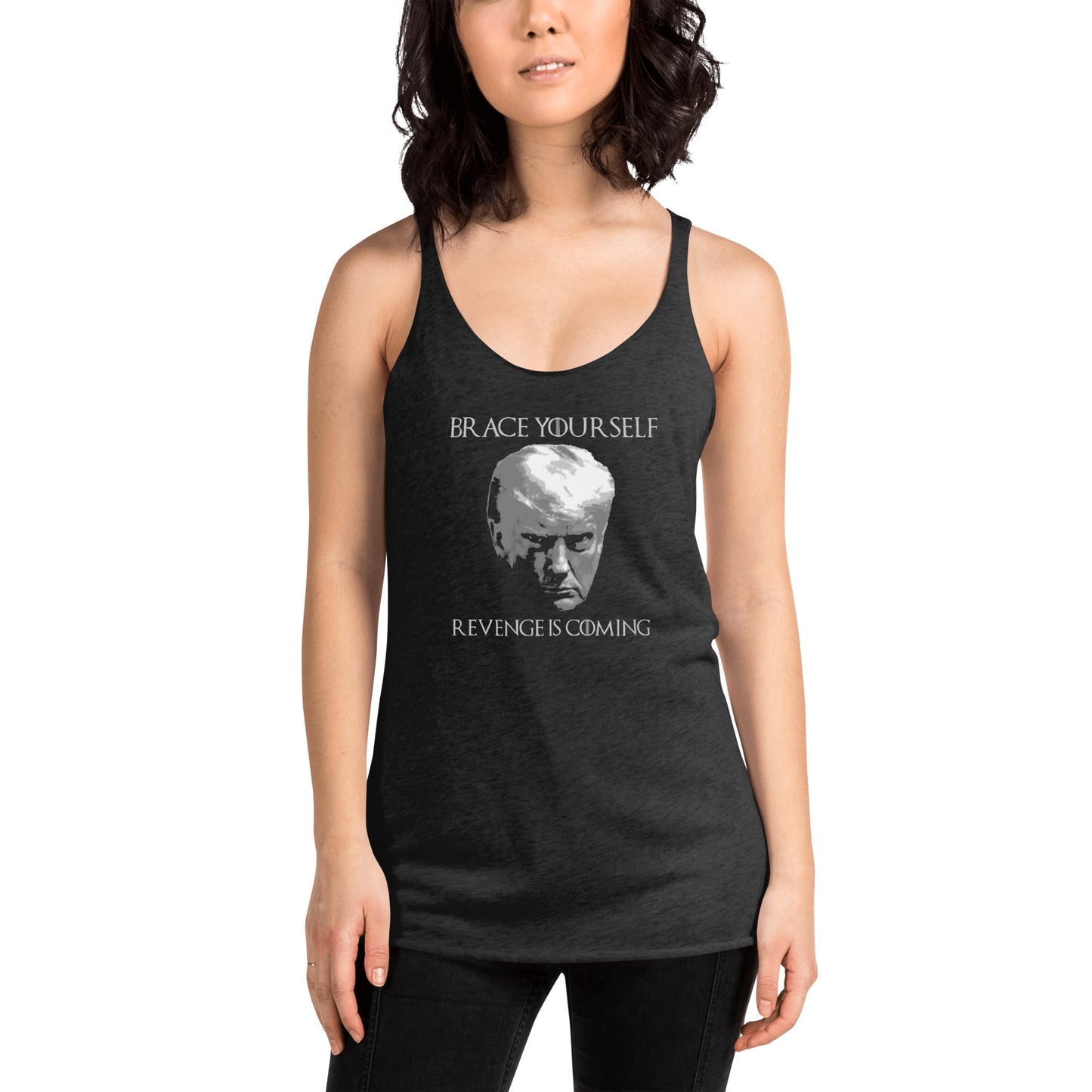 Pro Donald Trump Mug Shot Mugshot Republican 2024 Women's Racerback Tank Top