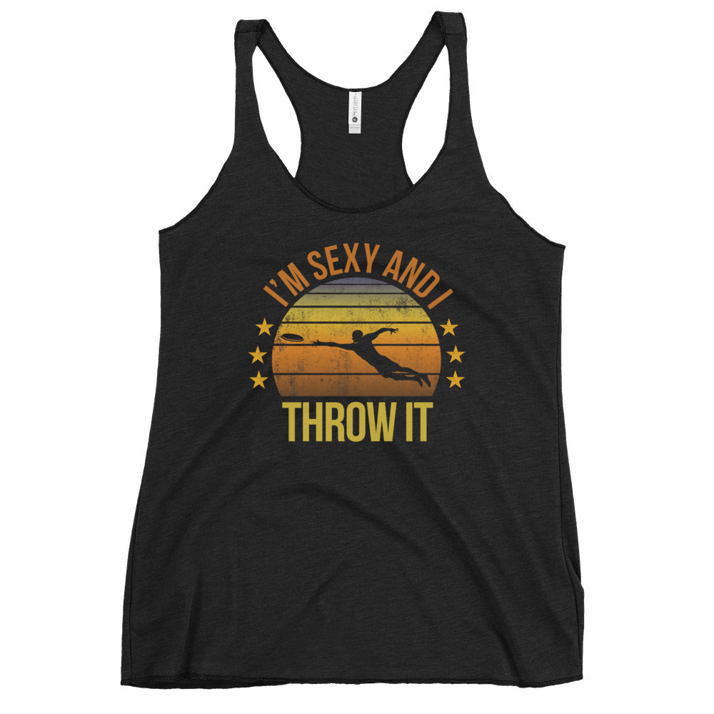 Funny Ultimate Frisbee Player Team Fan Quote Joke Sarcastic Women's Racerback Tank Top