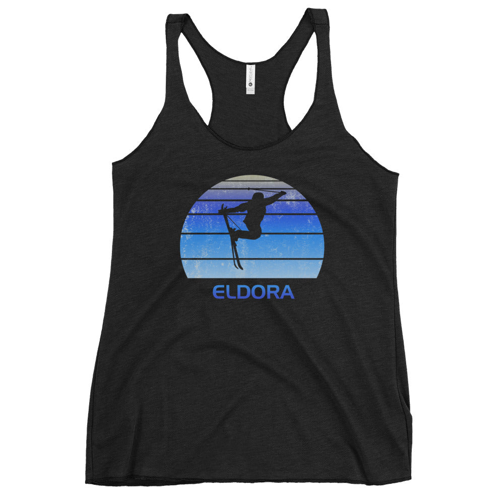 Retro Eldora Colorado Ski Fan Skier Gift Skiing Vintage Cool Women's Racerback Tank Top