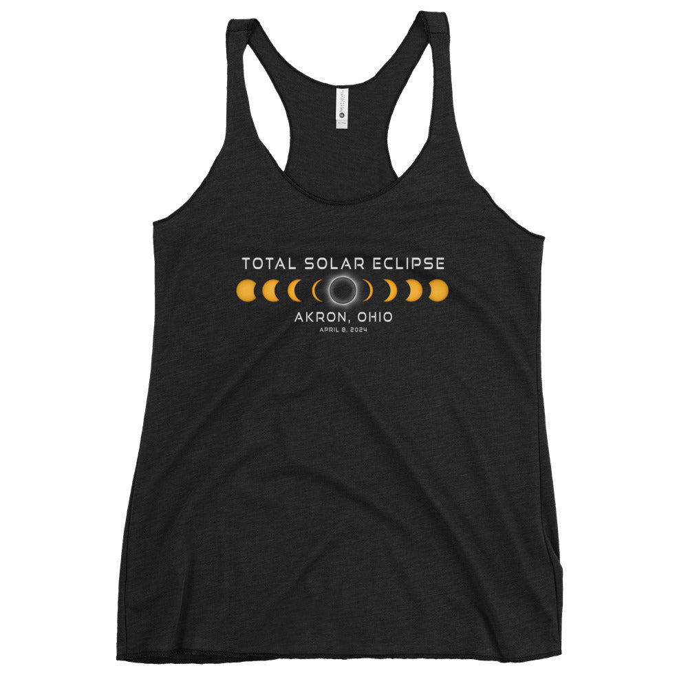 Akron Ohio Solar Eclipse 2024 April 8 Souvenir Women's Racerback Tank Top