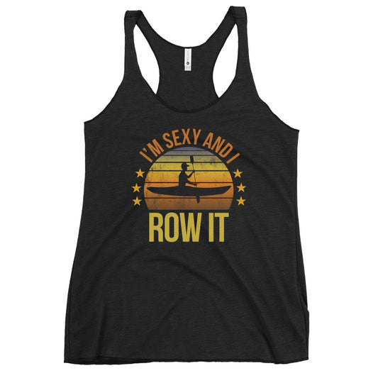 Funny Kayak Fan Kayaking Male Quote Joke Sarcastic Gift Women's Racerback Tank Top