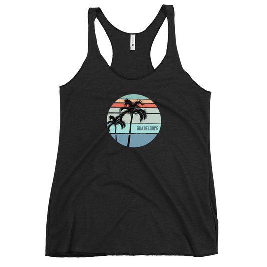 Cool Guadeloupe Palm Tree Vacation Souvenir Artistic Women's Racerback Tank Top