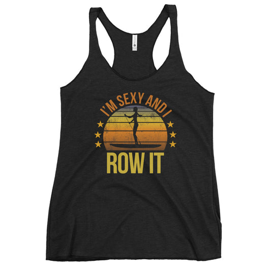 Funny Paddleboarding Fan Paddleboard Female Quote Joke Sarcastic Women's Racerback Tank Top