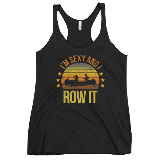 Funny Canoeing Fan Canoe Quote Joke Sarcastic Gift Women's Racerback Tank Top