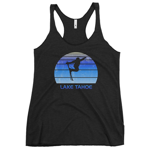 Retro Lake Tahoe California Ski Fan Skier Skiing Vintage Cool Women's Racerback Tank Top