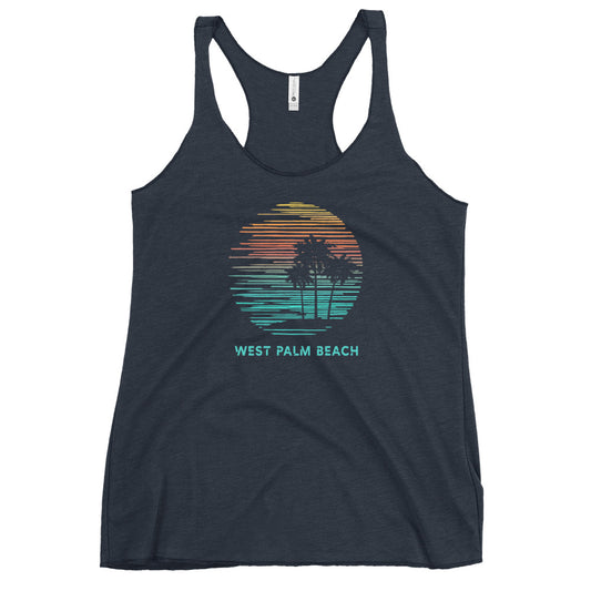 West Palm Beach Florida Cool Souvenir Vacation Artistic Women's Racerback Tank Top