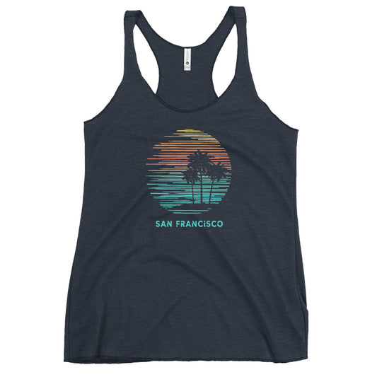 San Francisco California Cool Souvenir Vacation Artistic Women's Racerback Tank Top