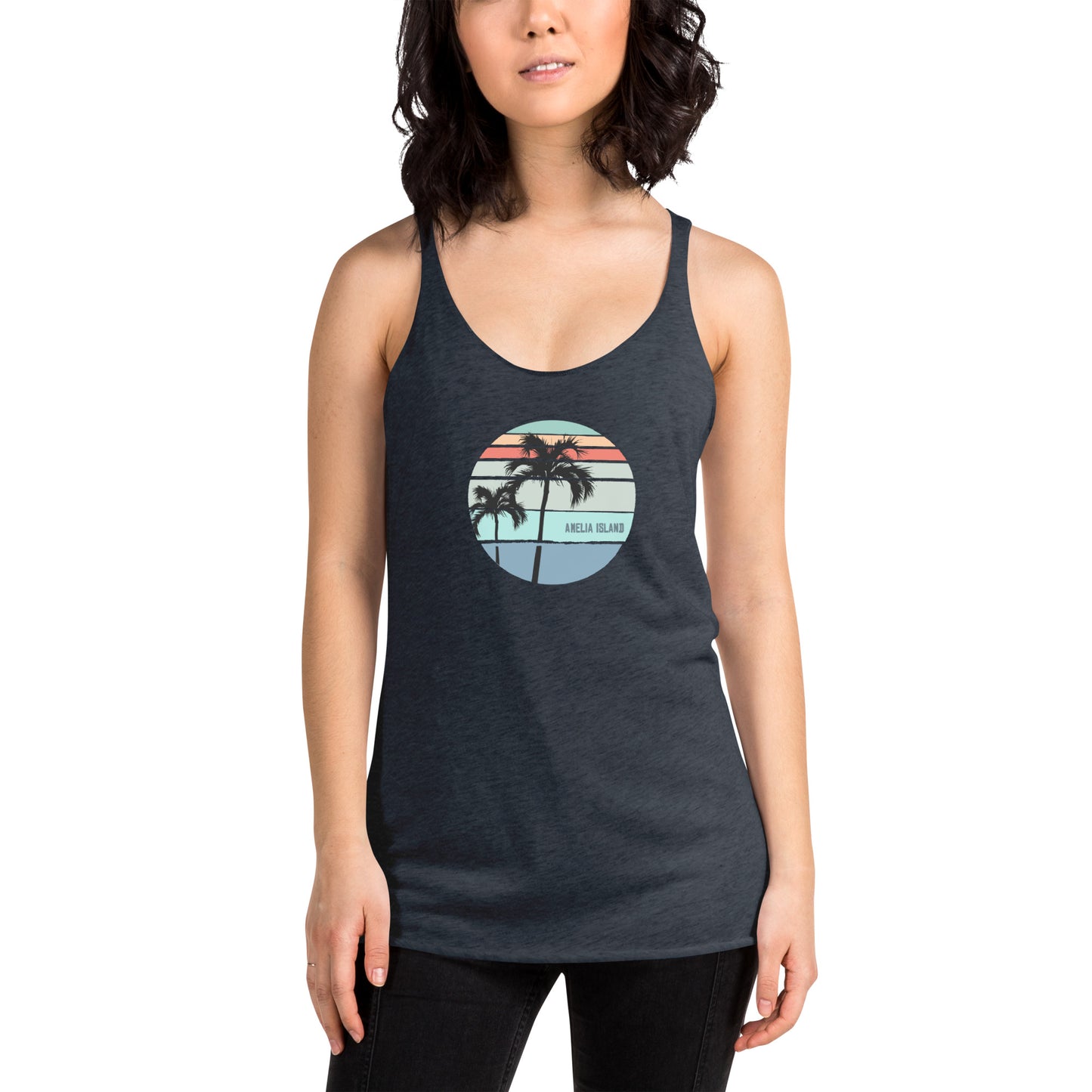 Amelia Island Florida Artistic Vacation Souvenir Women's Racerback Tank Top