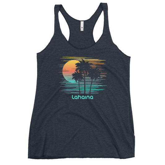 Lahaina Maui Hawaii Stylish Souvenir Vacation Women's Racerback Tank Top