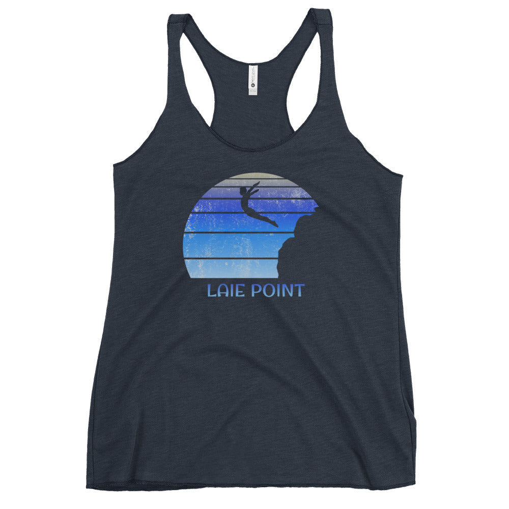 Laie Point North Shore Oahu Hawaii Cliff Diving Fan Women's Racerback Tank Top