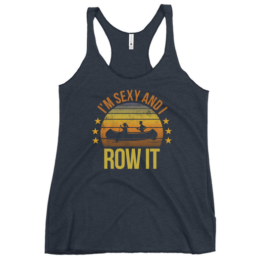 Funny Canoeing Fan Canoe Quote Joke Sarcastic Gift Women's Racerback Tank Top