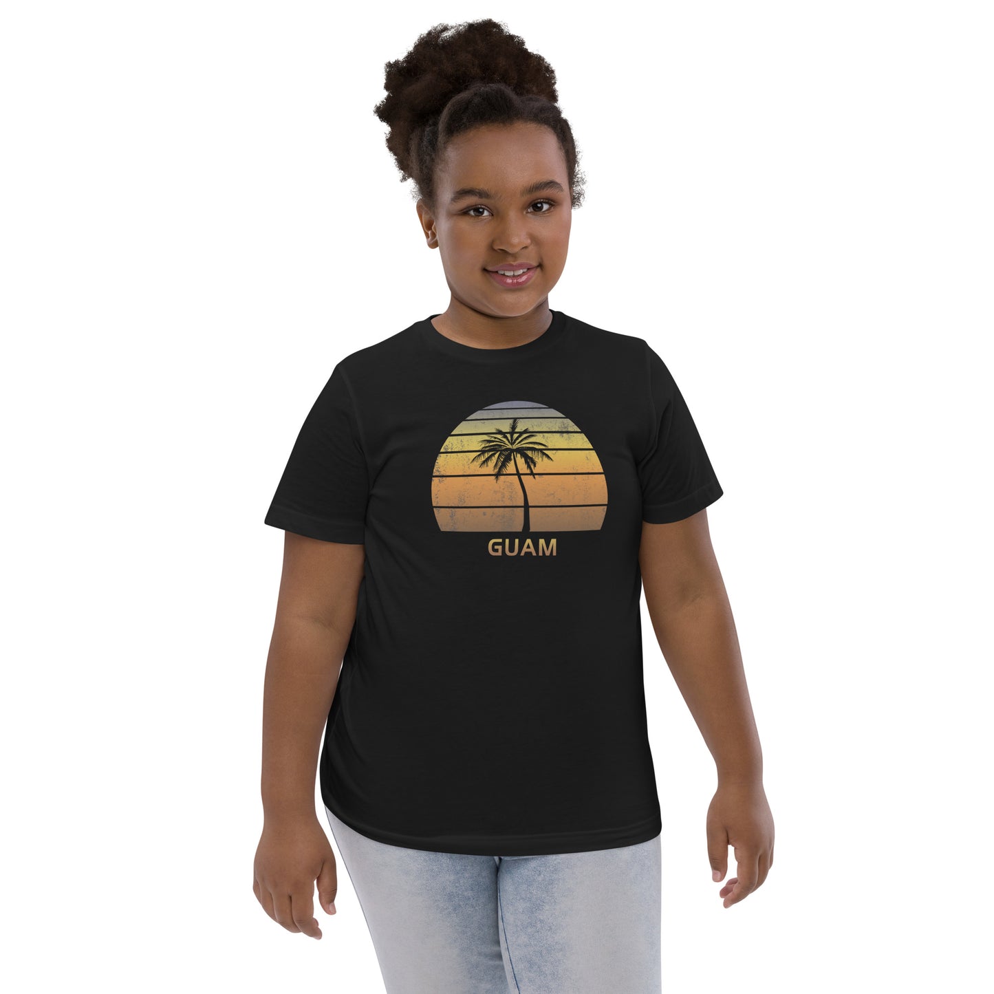 Retro Guam Vintage Sunset Beach Vacation Souvenir Youth Jersey T-Shirt