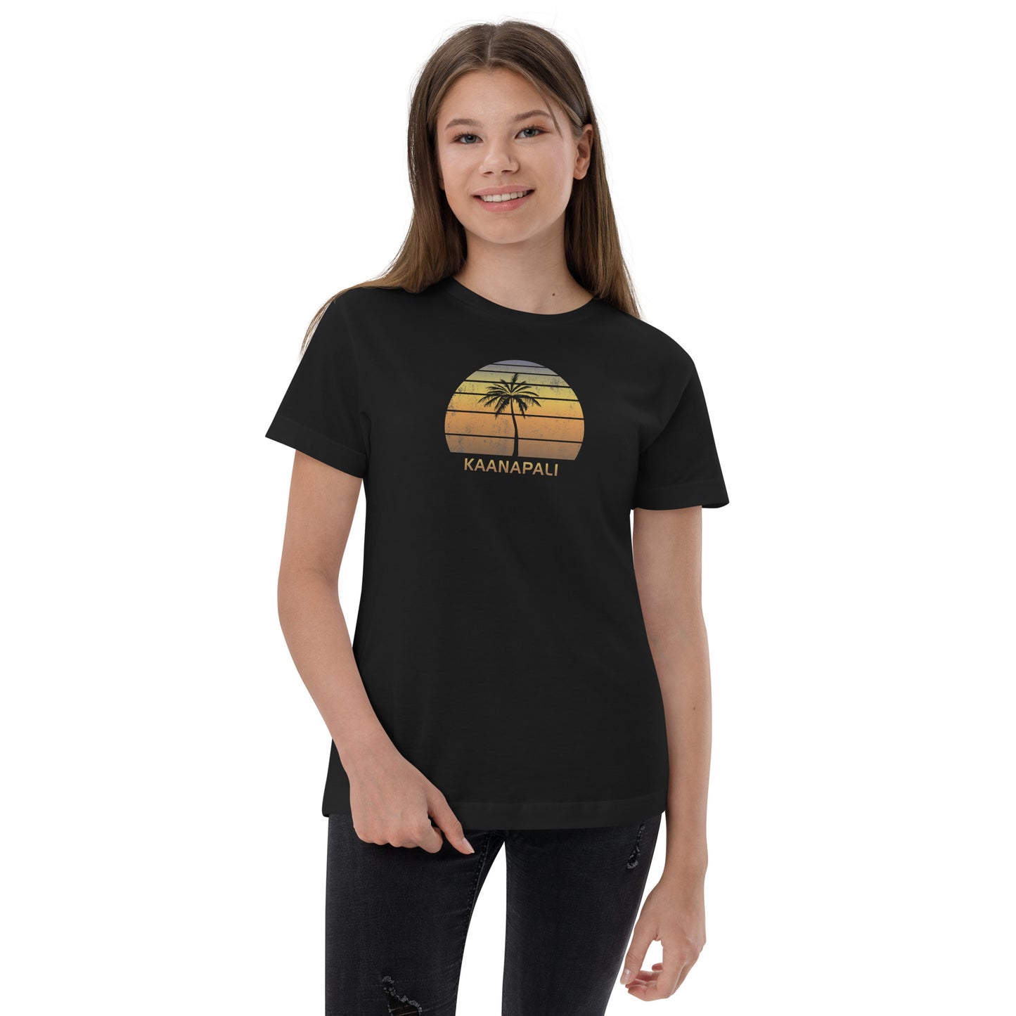 Retro Kaanapali Maui Hawaii Vintage Sunset Beach Vacation Souvenir Youth Jersey T-Shirt