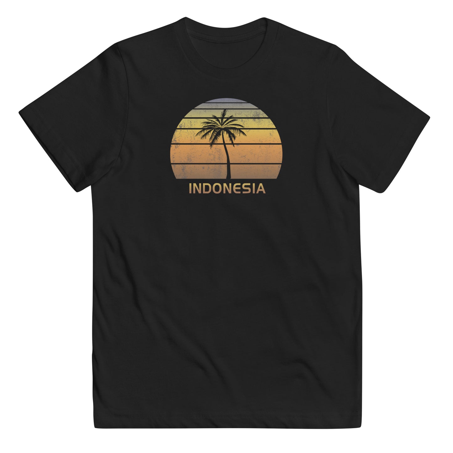 Retro Indonesia Vintage Sunset Beach Vacation Souvenir Youth Jersey T-Shirt