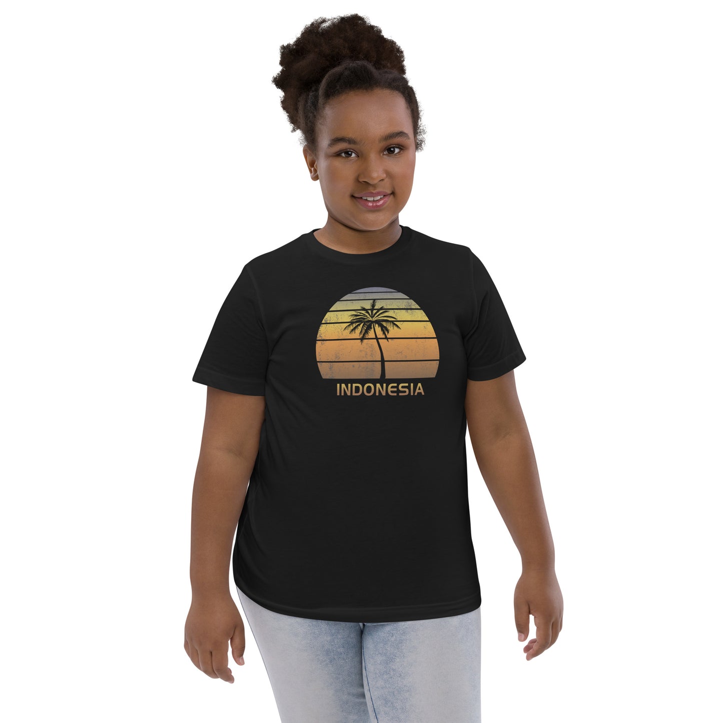 Retro Indonesia Vintage Sunset Beach Vacation Souvenir Youth Jersey T-Shirt