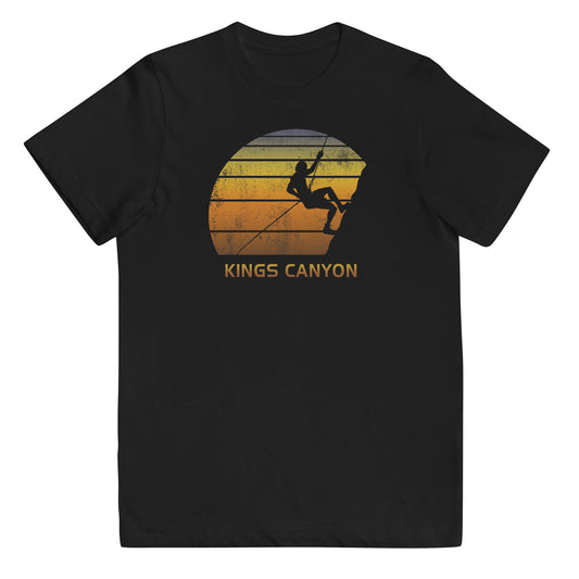 Retro Kings Canyon California Rock Climbing Fan Bouldering Climber Youth Jersey T-Shirt