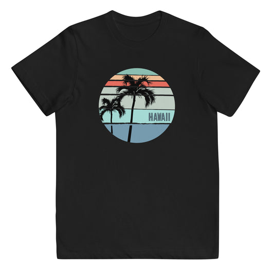 Cool Hawaii Palm Tree Vacation Souvenir Youth Jersey T-Shirt