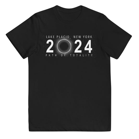 Solar Eclipse Lake Placid New York April 8 2024 Youth Jersey T-Shirt