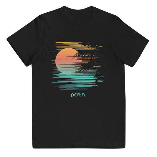 Artistic Perth Australia Palm Tree Vacation Souvenir Youth Jersey T-Shirt