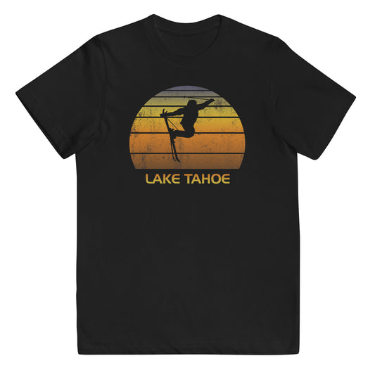 Retro Lake Tahoe California Ski Fan Skier Sunset Vintage Youth Jersey T-Shirt