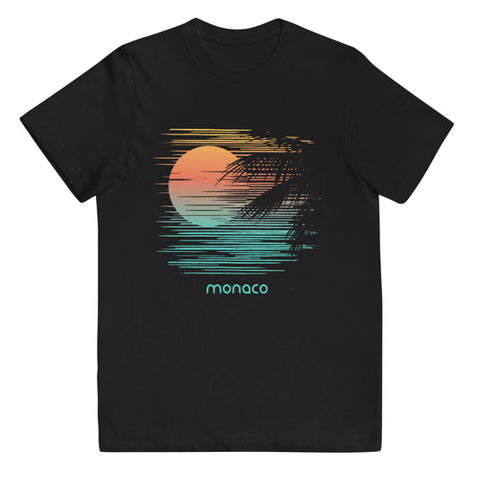 Artistic Monaco Palm Tree Vacation Souvenir Youth Jersey T-Shirt